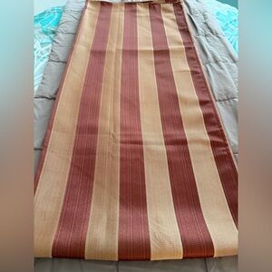 Striped Rectangle Tablecloth in Rust and Beige.  Satiny look.  By Weston.